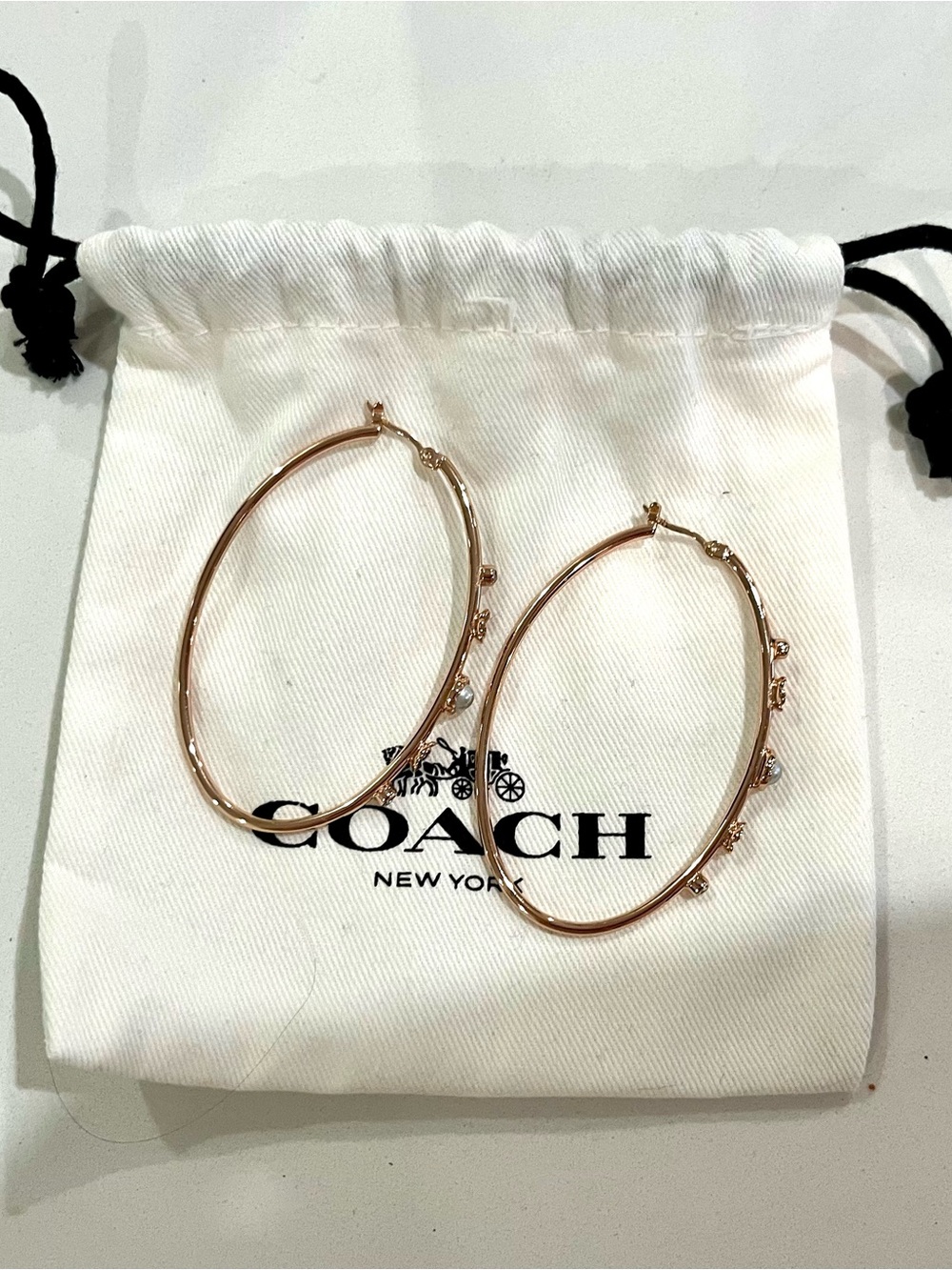 Coach Tea Rose Hoops